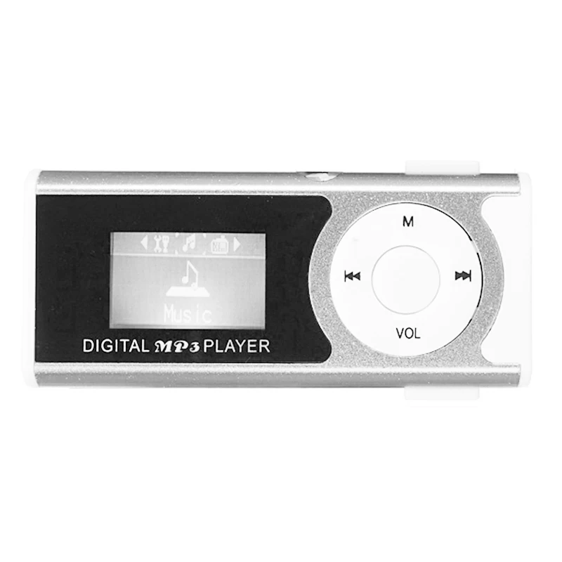 AAAE Top Mini USB Clip LCD MP3 Music Player With LED Light Support 16GB Micro SD TF Card(Blue/Rose red/Silver/Black/Green) | Электроника