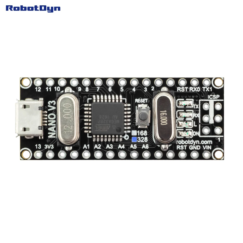 NANO V3 ATmega328(16MHz) / CH340G, MicroUSB-порт
