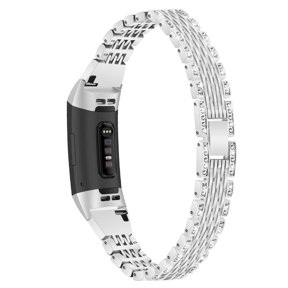 Joyozy Модный женский браслет из нержавеющей стали для Fitbit Charge 3 браслет из нержавеющей стали Смарт-часы сменный ремешок
