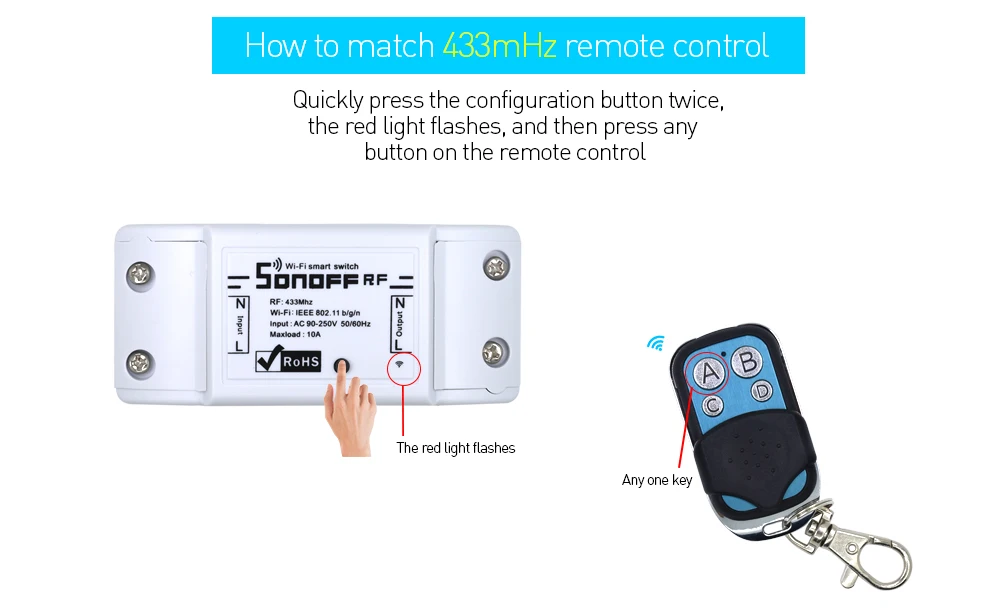 SONOFF RF приемник Wifi беспроводной выключатель света пульт дистанционного управления 433 МГц с 433 контроллером Smart 10A 220 В Поддержка Google Home Alexa