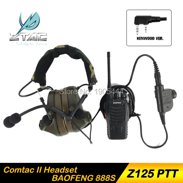 Z 041 наушник элемент Tactical Comtac II страйкбол Пейнтбол Охота TAC гарнитура с Z125 PTT kenwood