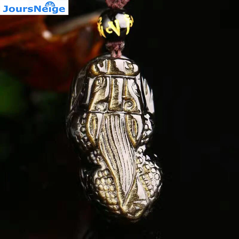 Подвеска-цепочка для женщин и мужчин из натурального золота обсидиановый