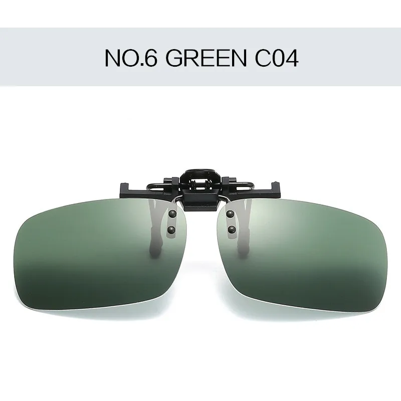 NO6 MGreen Imwte, солнцезащитные очки, мужские, классические, поляризационные, на застежке, солнцезащитные очки, мужские, s, флип, близорукость, очки, ночное видение, очки для вождения - Цвет линз: NO6 MGreen