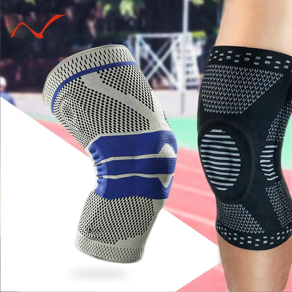 

1pc Basketball Support Silicon Padded Knee Pads Support Brace Patella Protector Protection Volleyball Fitness sport safety