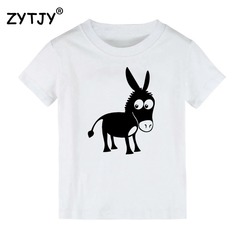 cute Donkey Print Kids tshirt Boy Girl t shirt For Children Toddler Clothes Funny Tumblr Top Tees Drop Ship Y-122