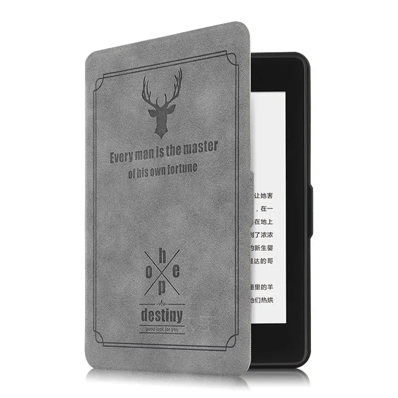 gray Ультратонкий чехол из искусственной кожи чехол для Amazon Kindle Paperwhite защитный чехол для нового Kindle paperwhite 4 чехол для электронной книги - Цвет: gray