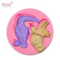 diy cartoon animal bird parrot shape silicone fondant soap 3d cake mold cupcake jelly candy chocolate baking tool moulds fq2250