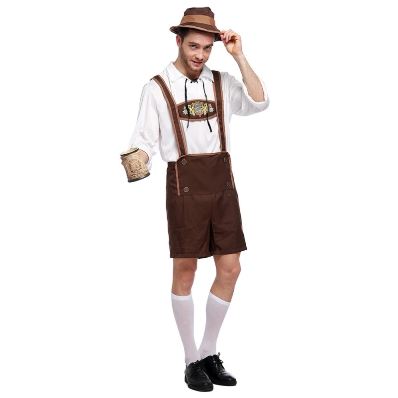 Мужской костюм для немецкого фестиваля Октоберфест взрослых сцены Lederhosen