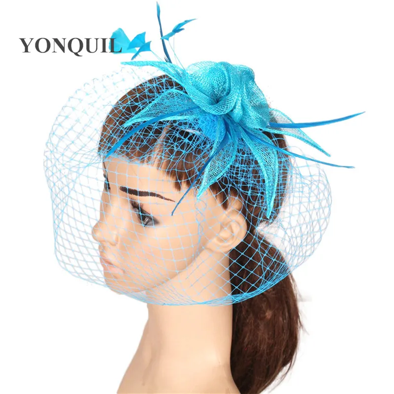 

Sinamay Weding Mesh Fashion Headwear Elegant Ladies Cocktail Fascinator Hat Hair Accessories Flower Handmade Headdress Headband