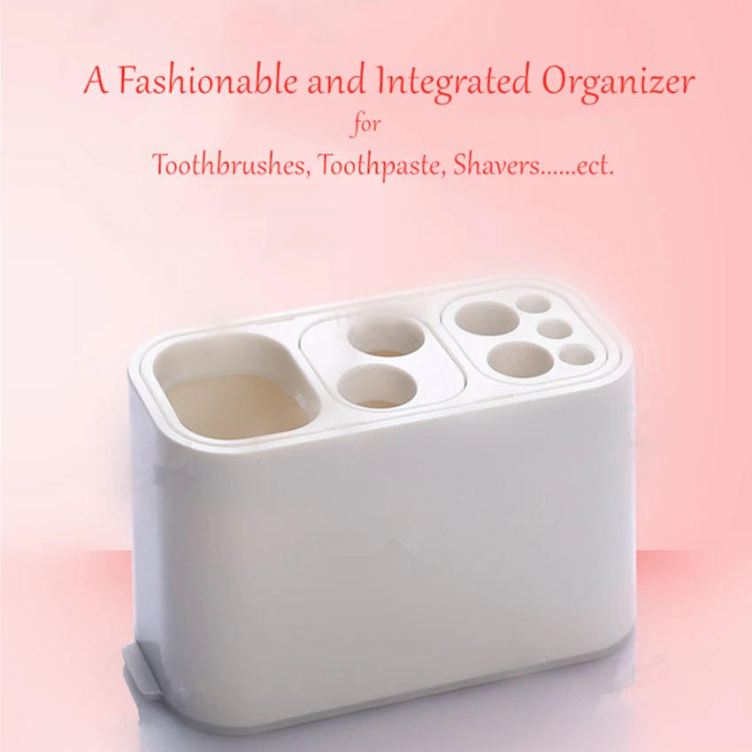 

Free Shipping Oral Care Organizer Toothpaste Holder Shaver Electric Toothbrush Storage Box Slip-proof Detachable Parts Plastic