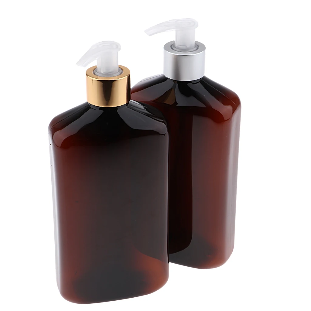 

17-Ounce BPA-Free Lotion Pump Bottles, Refillable Shampoo/Conditioner/Liquid Soap/Body Wash Dispensers, 2Pcs