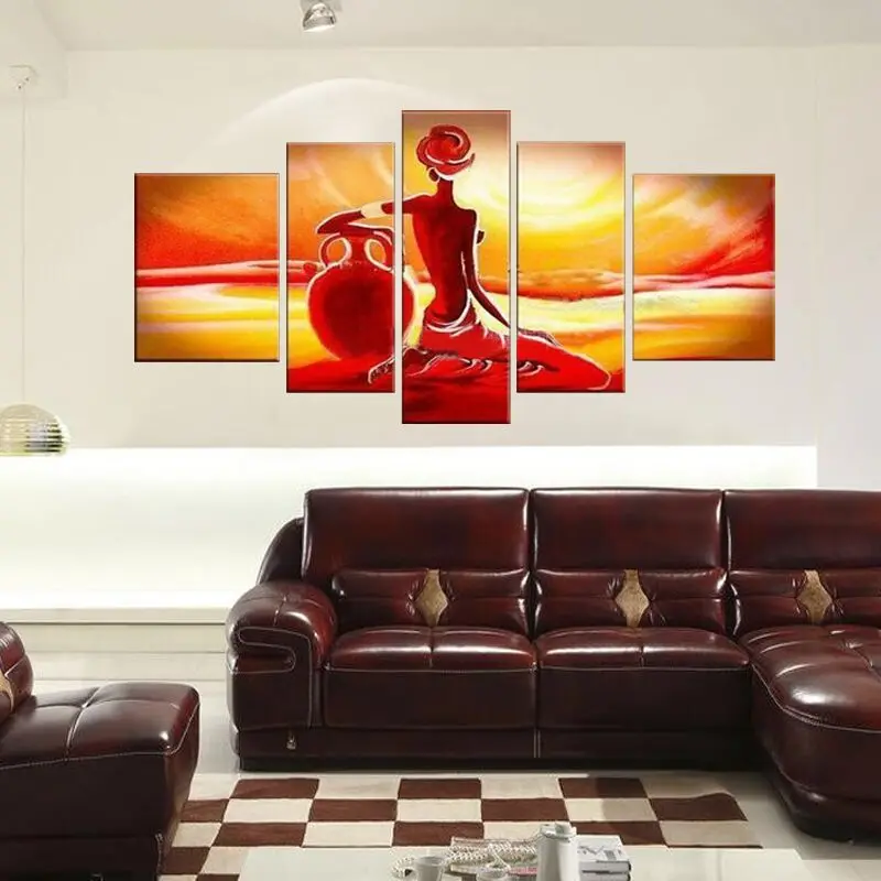 5 шт./лот ручная работа современная абстрактная картина маслом на рисунок холсте