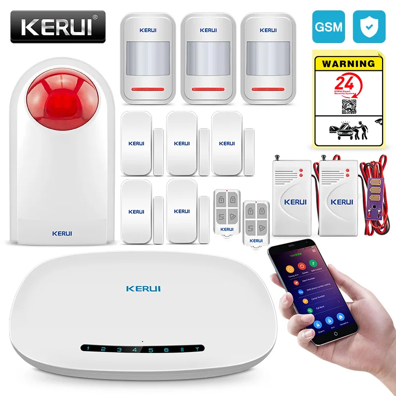 Leakage Alarm KERUI GSM сигнализация Система безопасности автоматический набор приложение беспроводная домашняя охранная сигнализация пожарная защита датчик движения Охранная сигнализация DIY комплект - Цвет: Leakage Alarm