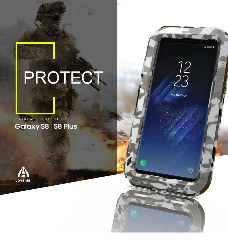 Чехол для Samsung Galaxy S8 LOVE MEI ударопрочный водонепроницаемый металлический защитный