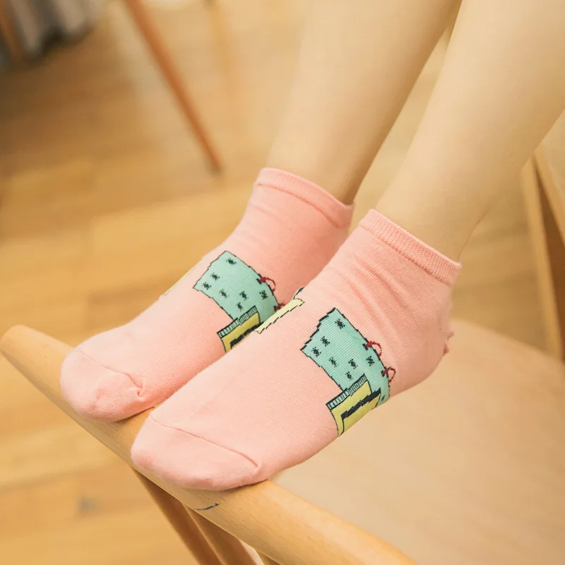 10 Пар/лот Весной и летом взрыв моды мужчины женщины носки милый мультфильм шаблон