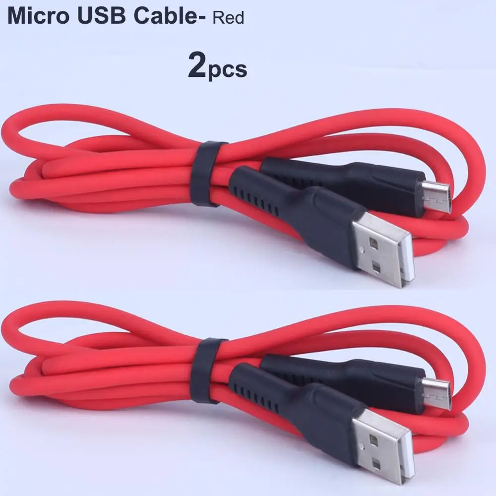 Силиконовый Micro USB кабель Быстрая зарядка передачи данных зарядное устройство для Android шнур Тип 2.4A 1m 2a для SAMSUNG huawei Xiaomi Мобильный телефон - Цвет: 2Red USBcharging
