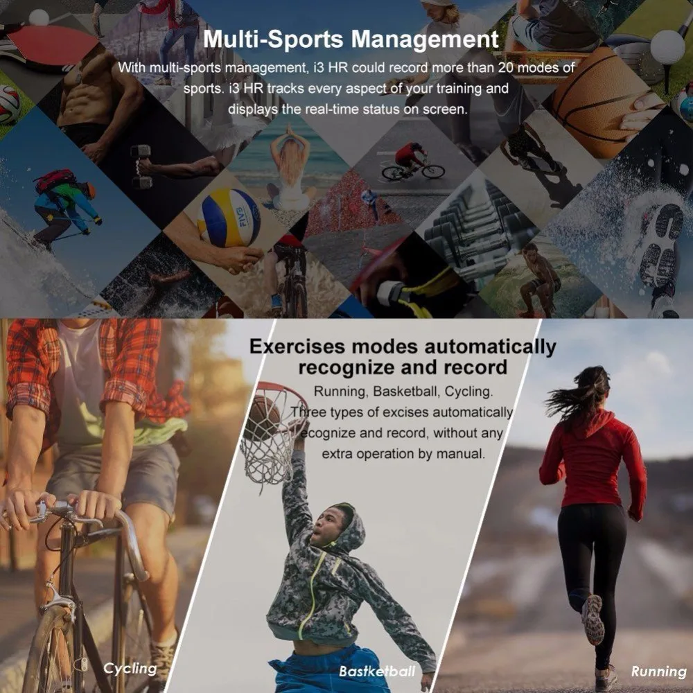 Смарт браслет Teamyo i3 HR Bluetooth фитнес трекер для измерения сердечного ритма IP67