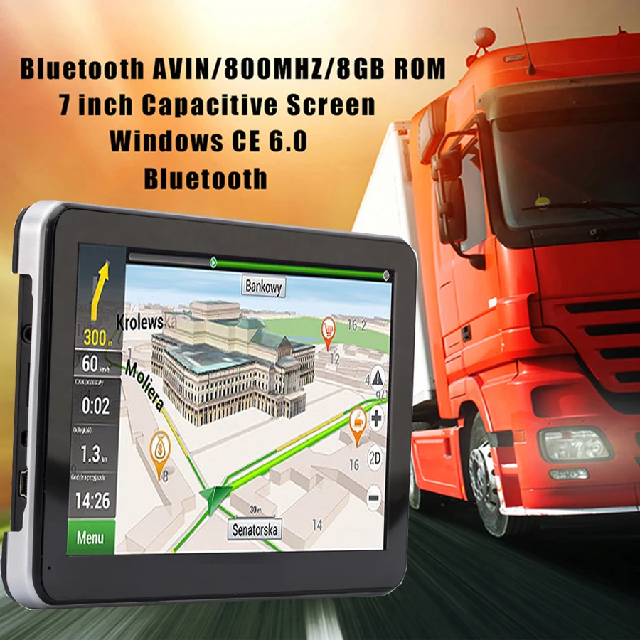 " автомобильный Грузовик gps-навигатор WINCE6.0 FM Bluetooth av-in 8 ГБ/256 Мб 800 МГц ips FHD навигатор карта Европа/Навител/США пожизненные карты