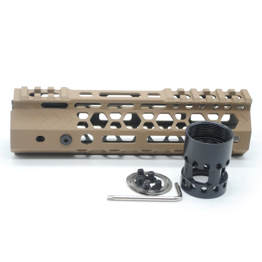 

Aplus 7'' inch Ultralight M-lok Handguard Rail Unique Design Picatinny Free Float Mount System Fit .223/5.56/AR-15_Tan Printed