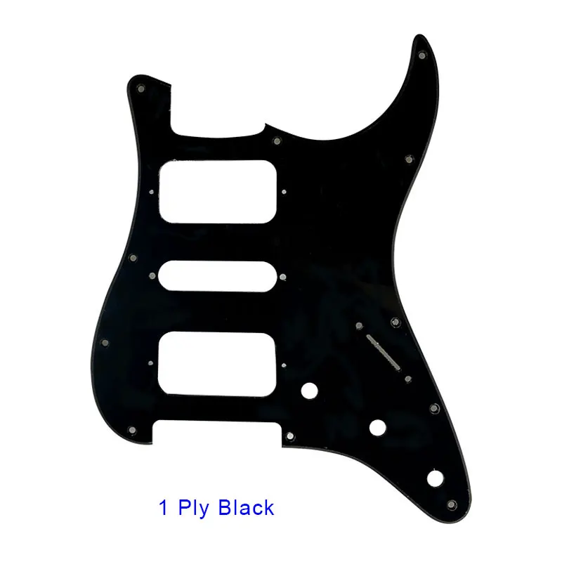 1 ply black Pleroo Аксессуары для гитары 11 Отверстие под винт накладку для Fender Stratocaster США/Мексиканская Стандартный ST HSH Guitarra царапинам плиты - Цвет: 1 ply black
