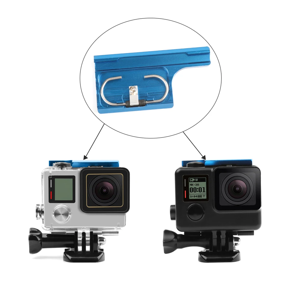 Алюминиевая защелка для задней двери с защелкой для GoPro Hero 3+ 4, Защитный Водонепроницаемый чехол для GoPro Hero 4, аксессуары