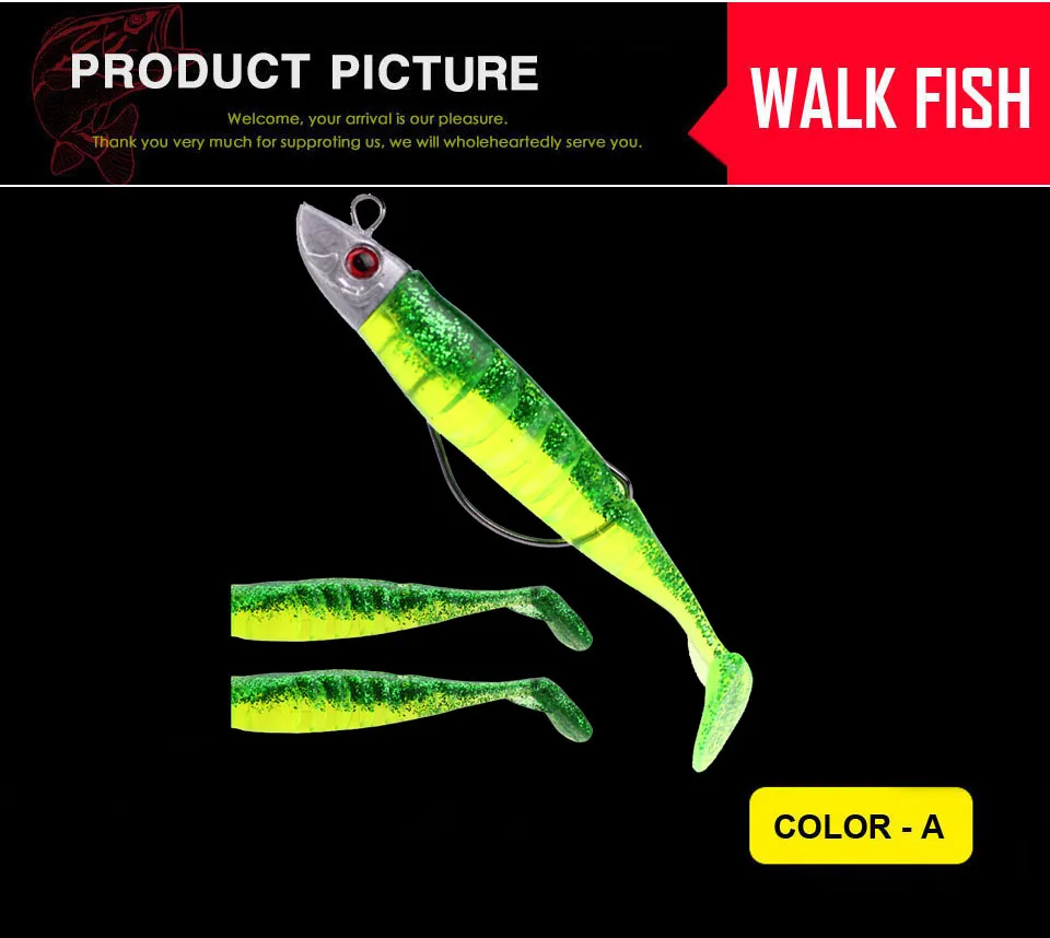 WALK FISH Jig Head мягкая рыба искусственная наживка крючок под червя Т хвост 9 см/15 г 11 см/25 г рыболовные приманки, рыбалка