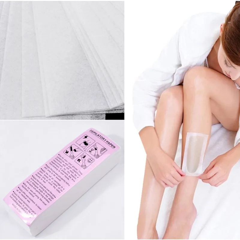

100pcs Hair Remove Wax Paper Rolls Removal Nonwoven Body Cloth Hair Removal Epilator Wax Strip Paper Roll Hair Removal Cream
