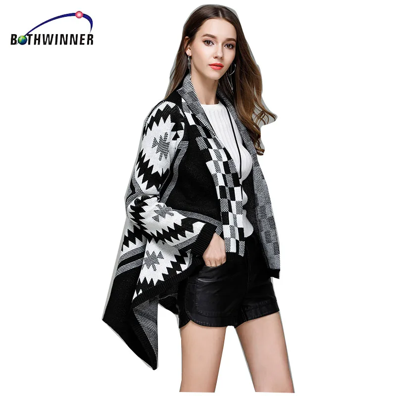 Женская кашемировая накидка-пончо Bothwinner повседневная трикотажная однотонная