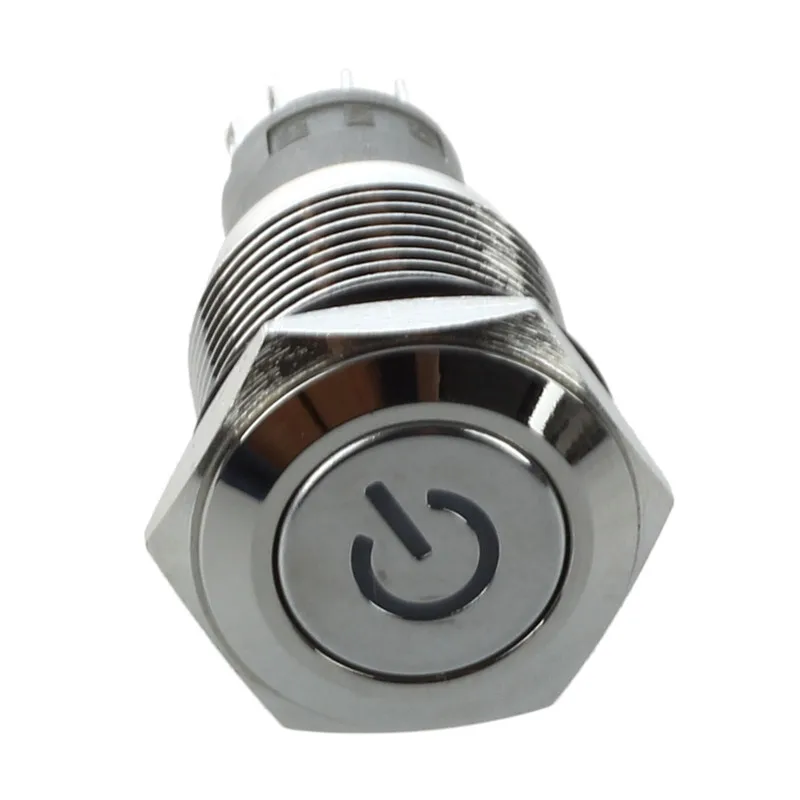 Кнопочные переключатели кнопочная кнопка 16 мм 12 В 3 А синий металлический верх