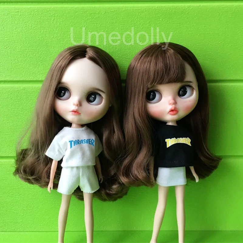 1 шт. Повседневная черно белая футболка для Blyth 1/6 BJD Azone Барби OB24 MMK Licca Одежда кукол