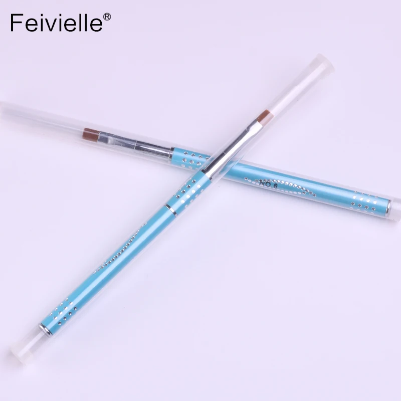 Feivielle Новинка 1 шт. размеры 6 УФ-гель кисти для ногтей со съемной крышкой плоская