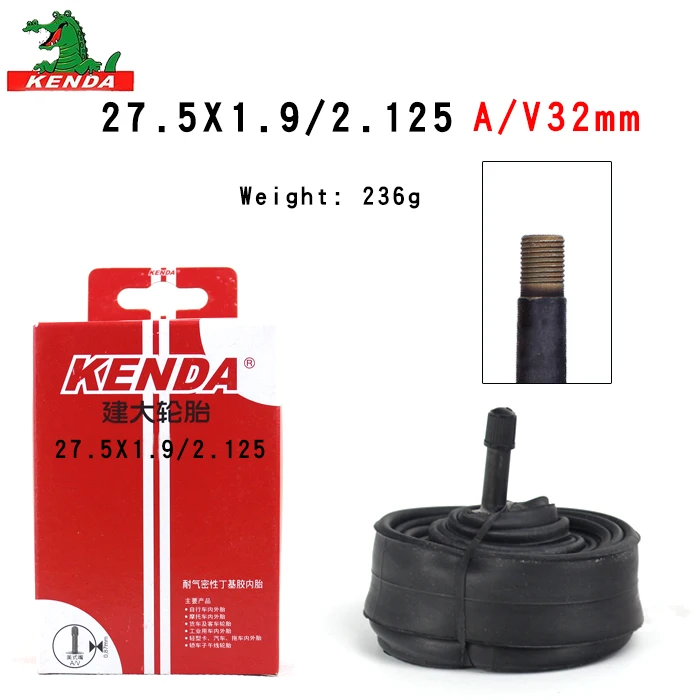 27.5X1.9-2.125 AV32L Kenda велосипедная внутренняя трубка 27 27,5 дюймов 1,5 1,75 1,9 2,125 AV FV BMX Складная велосипедная шина велосипедные резиновые шины резиновые трубки запчасти - Цвет: 27.5X1.9-2.125 AV32L