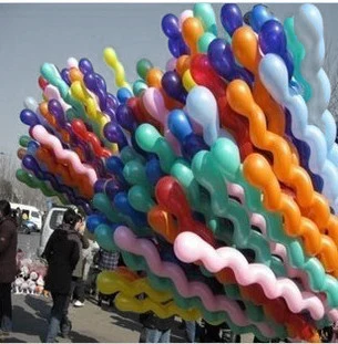 

Free Shipping100Pcs/Lot Colorful Long Spiral Latex Screw Balloons , Festival Party Decoration Ballons