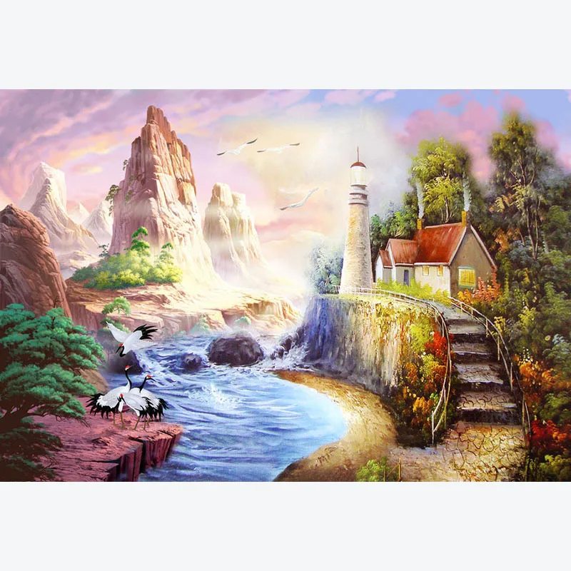 

New Arrivals Scenic House Full Square Drill Landscape 5D Diamond Painting Mosaic Round Drill Home Decoration Embroidery Sale