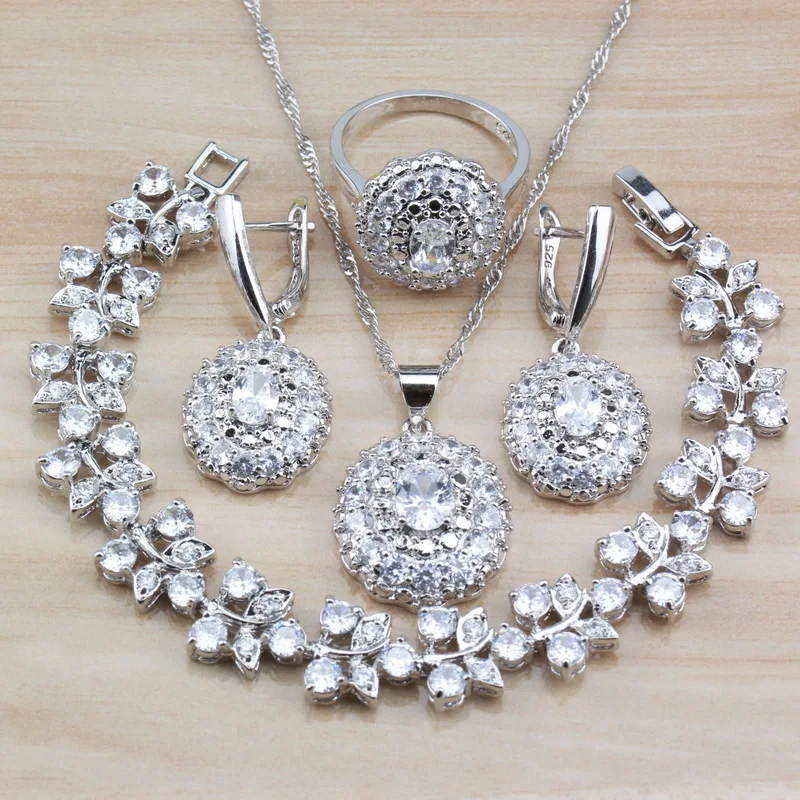 Серебряный цвет с натуральными камнями Кристалл Дубай Свадебные Ювелирные