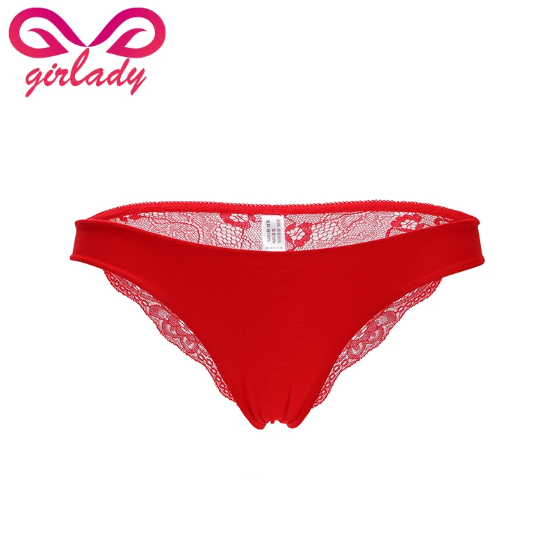 GIRLADY Sexy Panties Women Pink Red Lace Underwear Soft Seamless Briefs Female Low Waist Design Transparent Lady Intimates |
