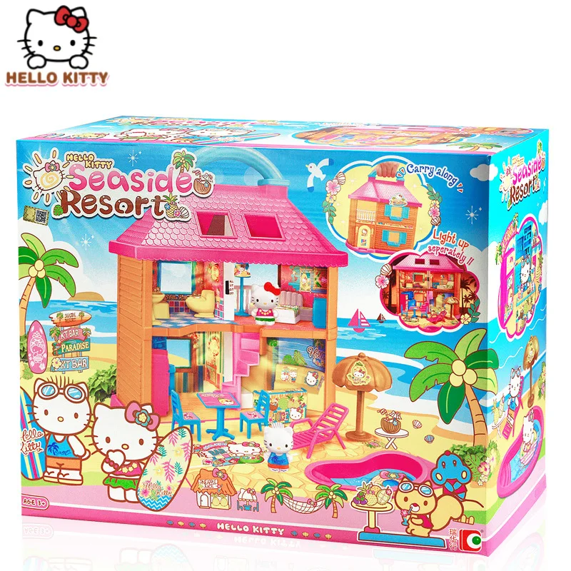 Hello Kitty игрушки для детей Приморский курортный отель дом девочек большой игрушка