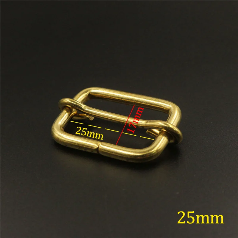 25mm Латунный трёхскользящий барный ползунок, скользящий центральный барный ремень, Регулировочная Пряжка для кожаной сумки, наплечный ремень, лямки - Цвет: 25mm