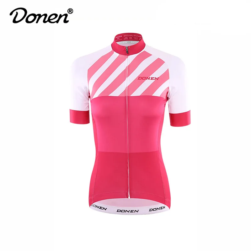 jersey DONEN, новинка, для велоспорта, женский, розовый, короткий рукав, Джерси, нагрудник, шорты, для езды на велосипеде, гоночная команда, дорожный, байкер, для велоспорта, спортивный костюм/комплект - Цвет: jersey
