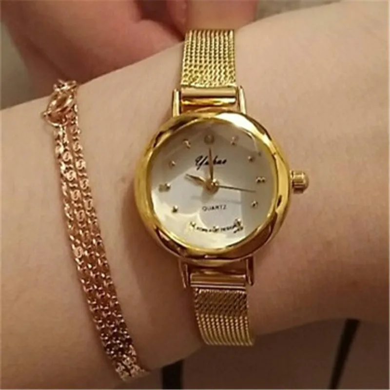 

Women Rhinestone Quartz Watch 2020 New Style Girls Dress Silver Gold Dial Female Clock Hot Reloj bayan kol saati
