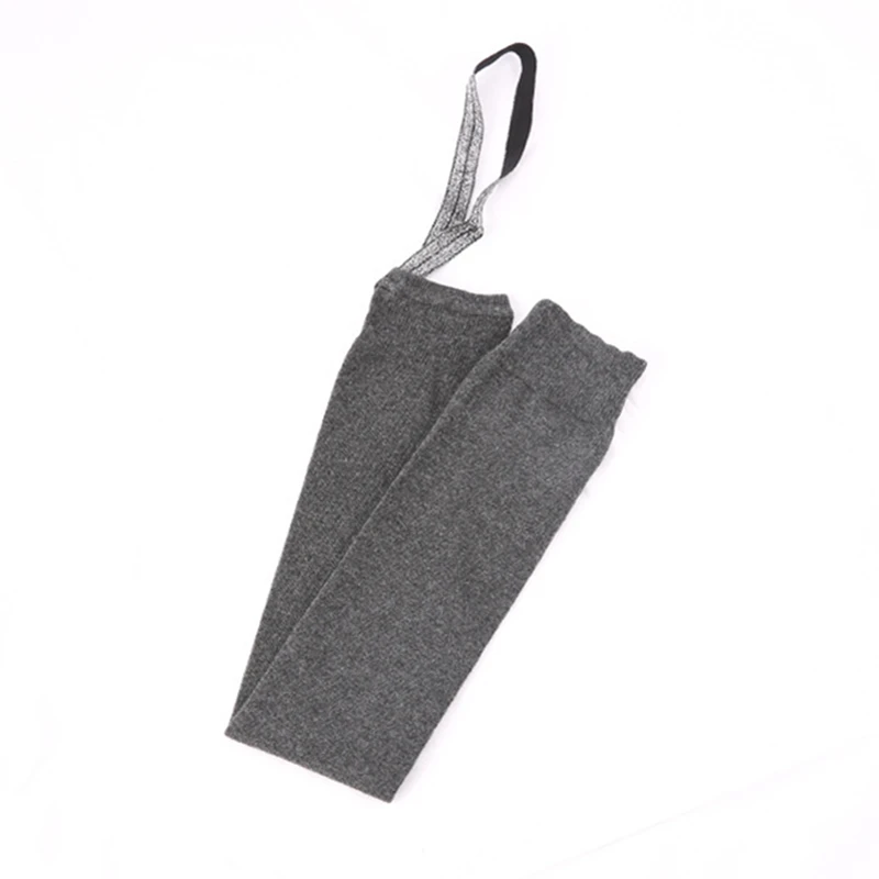 Dark gray 1 пара, женские хлопковые носки для йоги, женские облегающие длинные чулки с ремешками для пилатеса, для танцев, повседневная одежда, осенне-зимние гетры - Цвет: Dark gray