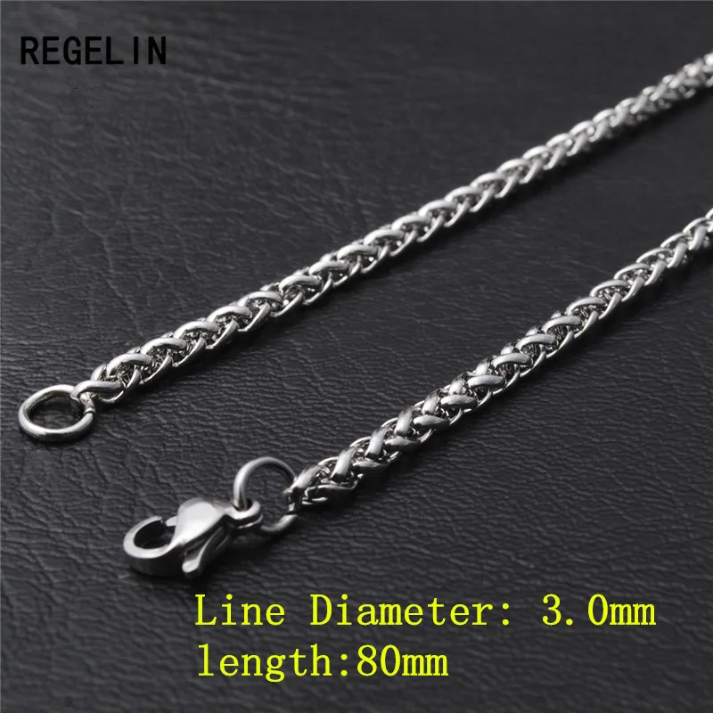 3x80 Regelin 50/60/70/80 см Длина Нержавеющая сталь цепи карабины простой цепи Цепочки и ожерелья для Для мужчин Вечерние - Окраска металла: 3x80
