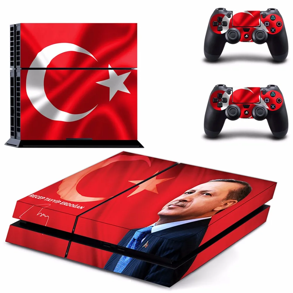 Флаг Турции Recep Tayyip Erdogan PS4 Кожа Наклейка для sony playstation 4 консоль и 2 контроллера Скины PS4 наклейка s винил
