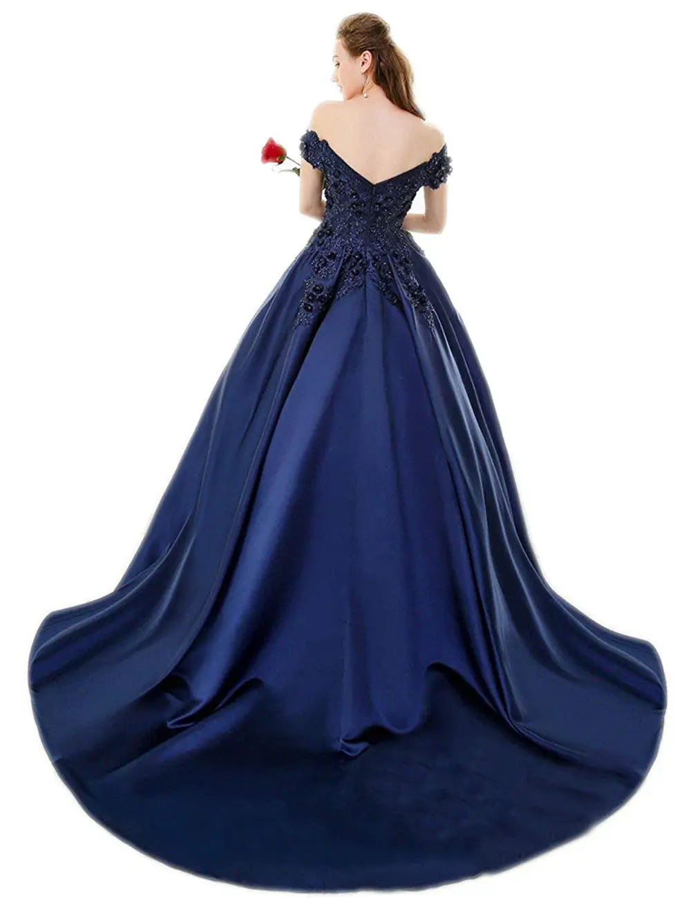 JaneVini элегантное бальное платье Королевский синий Quinceanera платья с длинным v