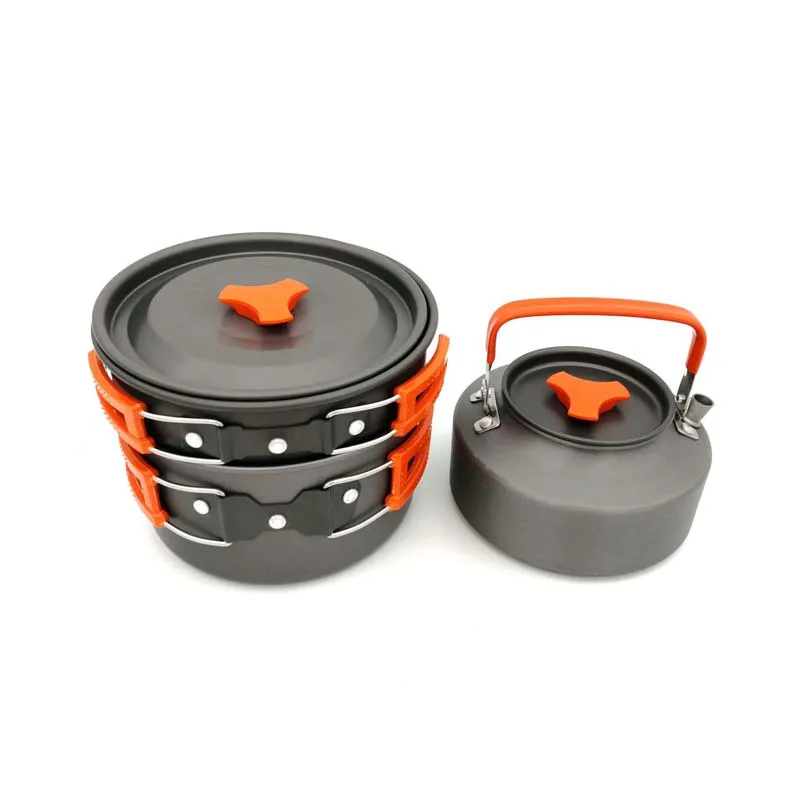 8pcs/Set Portable Cookware Sets Bowl Pot Spoon for Outdoor Camping Hiking Backpacking Travel Tableware Picnic Accessories |