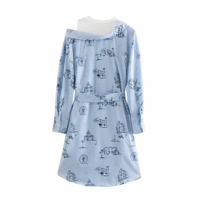 Heydress женское свободное мини-платье с длинным рукавом винтажное платье в полоску