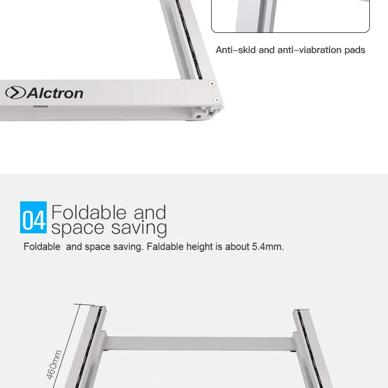 Alctron RS19-4U RS19 серия Качество квасцовый сплав сценический аудио Стойка регулируемый угол складной настольный студийный стеллаж Вставка 4 устройства
