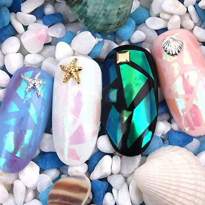 5 шт./лот голографическая блестящая Лазерная Фольга для дизайна ногтей яркие