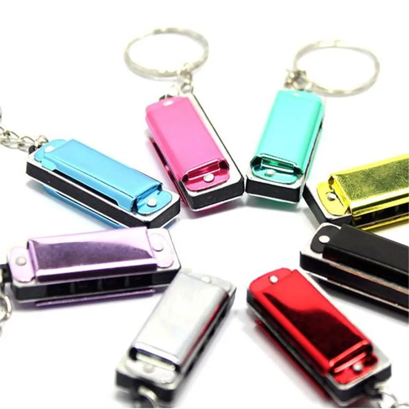 

Kid Harmonica Toy Gift Mini 4 Holes 8 Tone Harmonica Keychain Key Ring