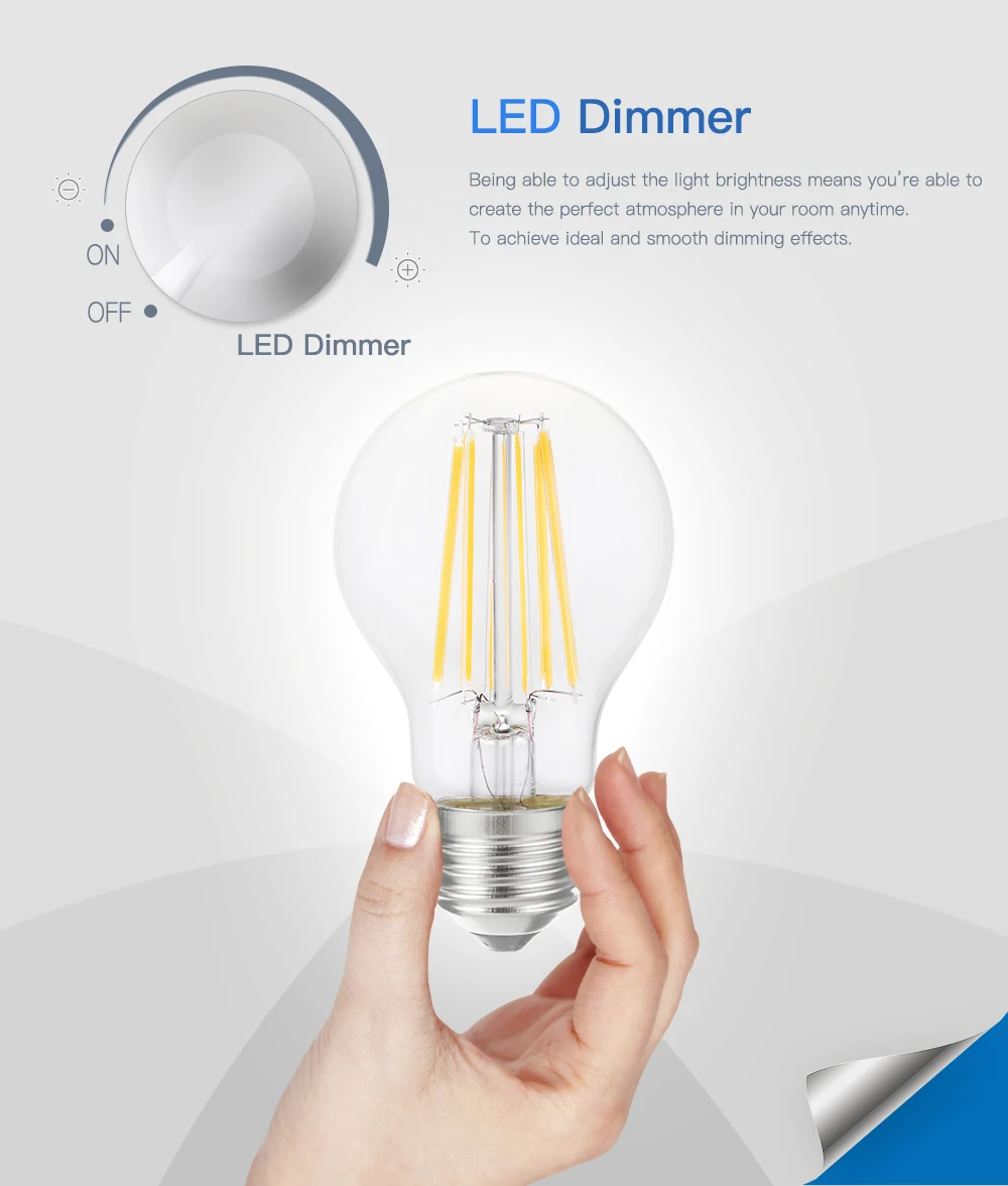 LUCKY Led лампа E27 с регулируемой яркостью 2 Вт 4 Вт 6 Вт 8 Вт E14 Led светильник в форме свечи 110 В 220 В винтажная лампа накаливания для люстры светильник ing